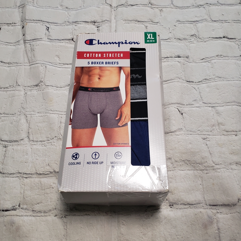 Champion Men's Cotton Stretch Boxer Briefs - Mixed Colors.